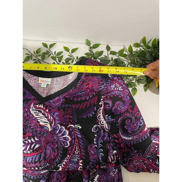 LuLaRoe Womens 2XL Long Sleeve Paisley Swing Dress 95% Polyester &Spandex Blend - Picture 13 of 14